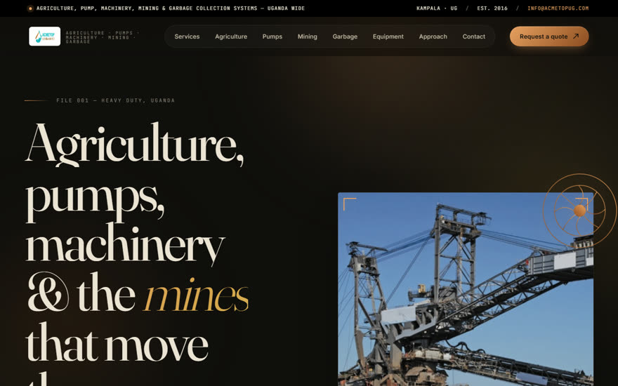 Acmetop Uganda agriculture and machinery website